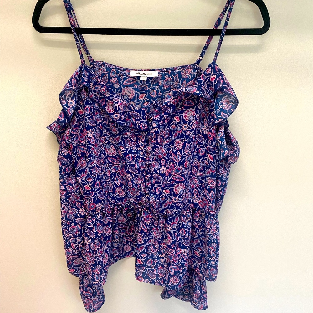 William Rast cold shoulder floral top